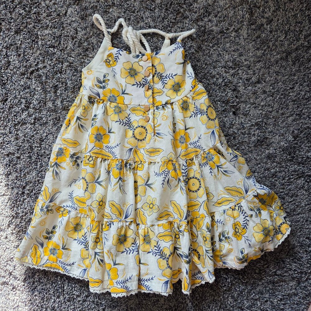 Haute Hippie Yellow Floral Sun Dress Toddler size 2T